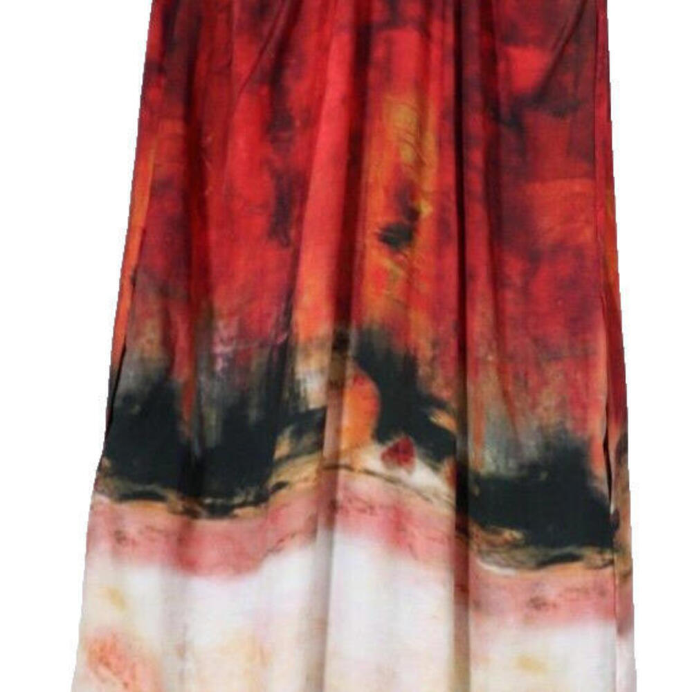 Iris Setlakwe Womens US6 Red Black Shift Tank Dress Crossback Tie Dye Scoop Neck - Picture 7 of 12